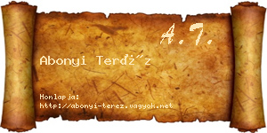 Abonyi Teréz névjegykártya